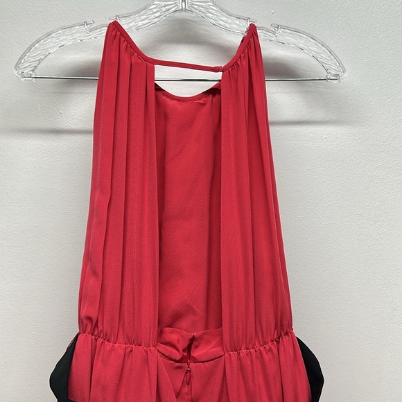 Jill Stuart Dress Maxi Crepe Evening Gown Long Sleeveless Belted Red New 10 - Picture 7 of 11